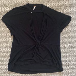 Free People Just A Twist Black Top